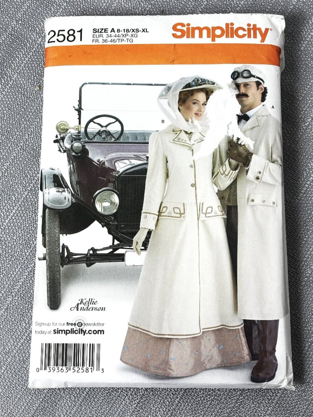 Simplicity #2581 Sewing Pattern Edwardian Driving Coat Hats NWT